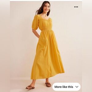 NWT Boden scoop neck maxi dress, yellow, sz 6P